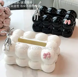 *Bubble Tissue Box /Serviette Holder-Black White