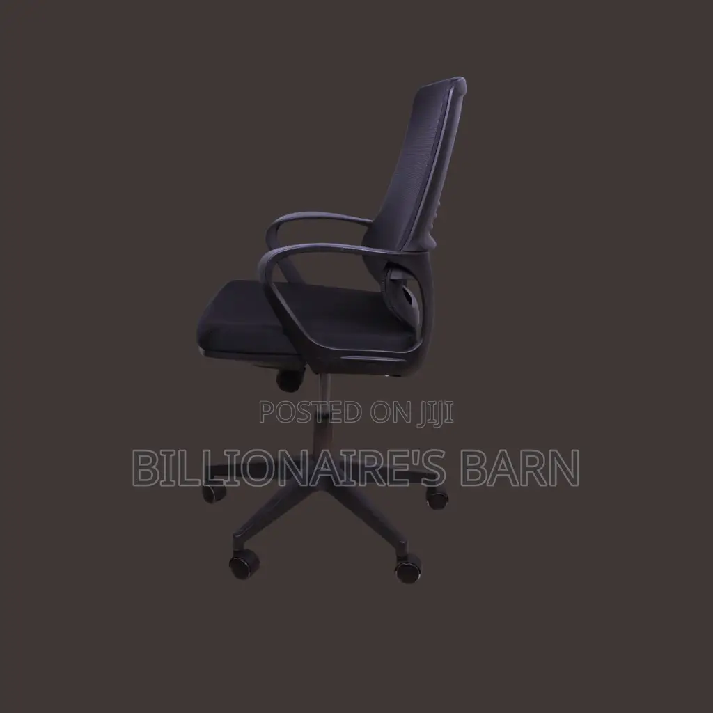 Black Ergonomic Mesh Office Chair (Mid Back, Lumbar Support),
