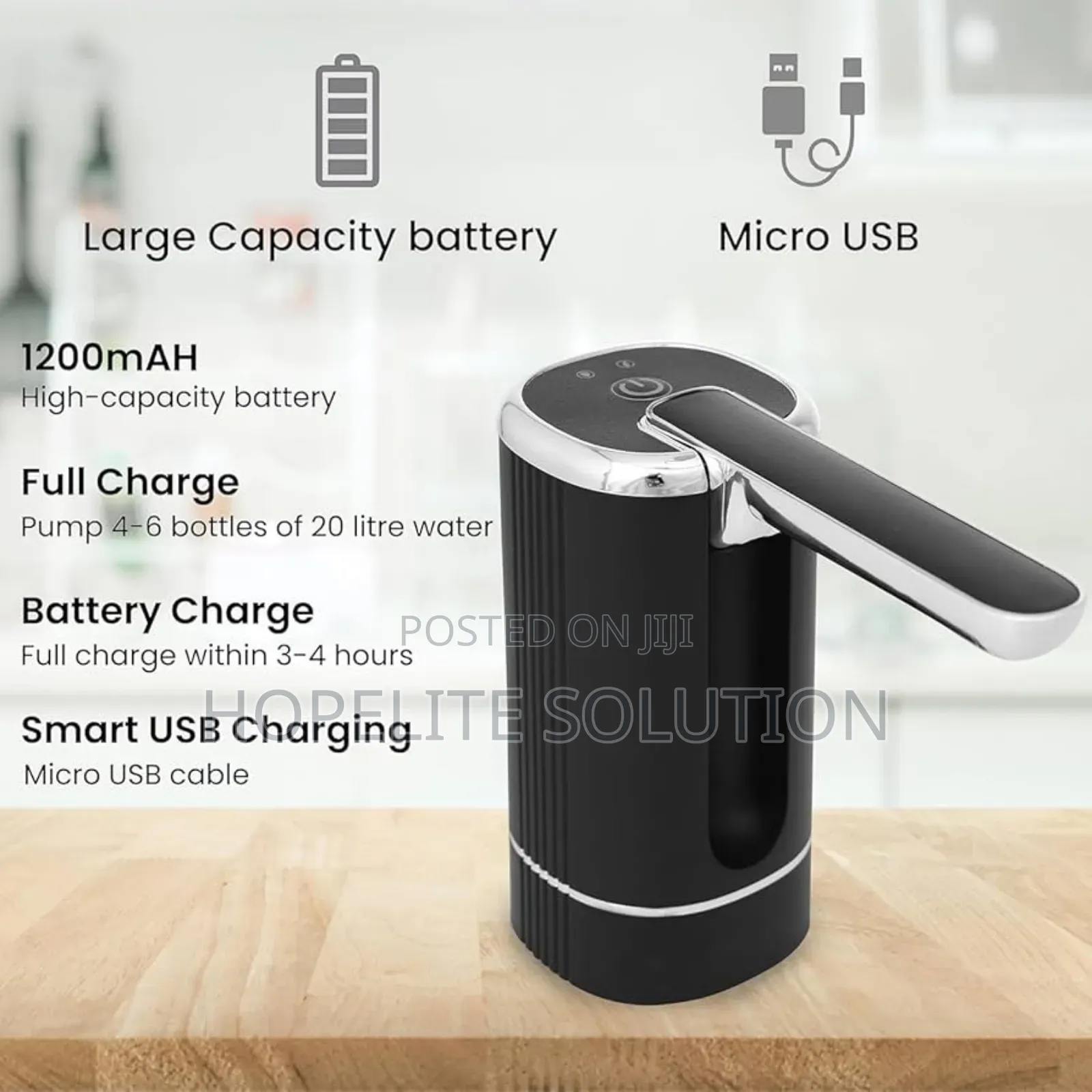 Rechargeable Foldable Sprout Automatic Water Dispenser