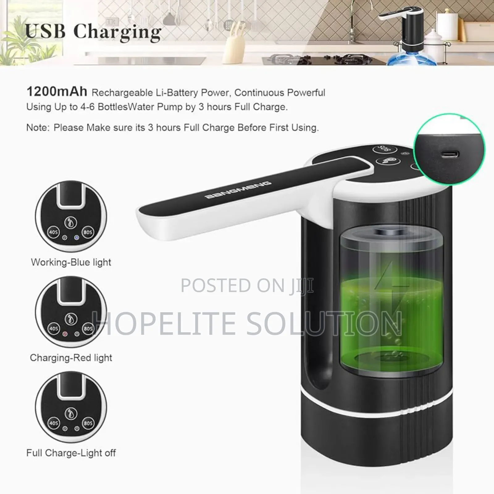 Rechargeable Foldable Sprout Automatic Water Dispenser