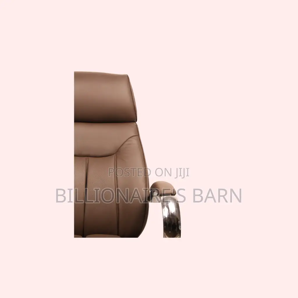 High-Back Brown Executive Leather Office Chair | Mesh Backrest,