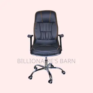 Executive Leather Office Chair — Ideal for Long Zoom Sessions,