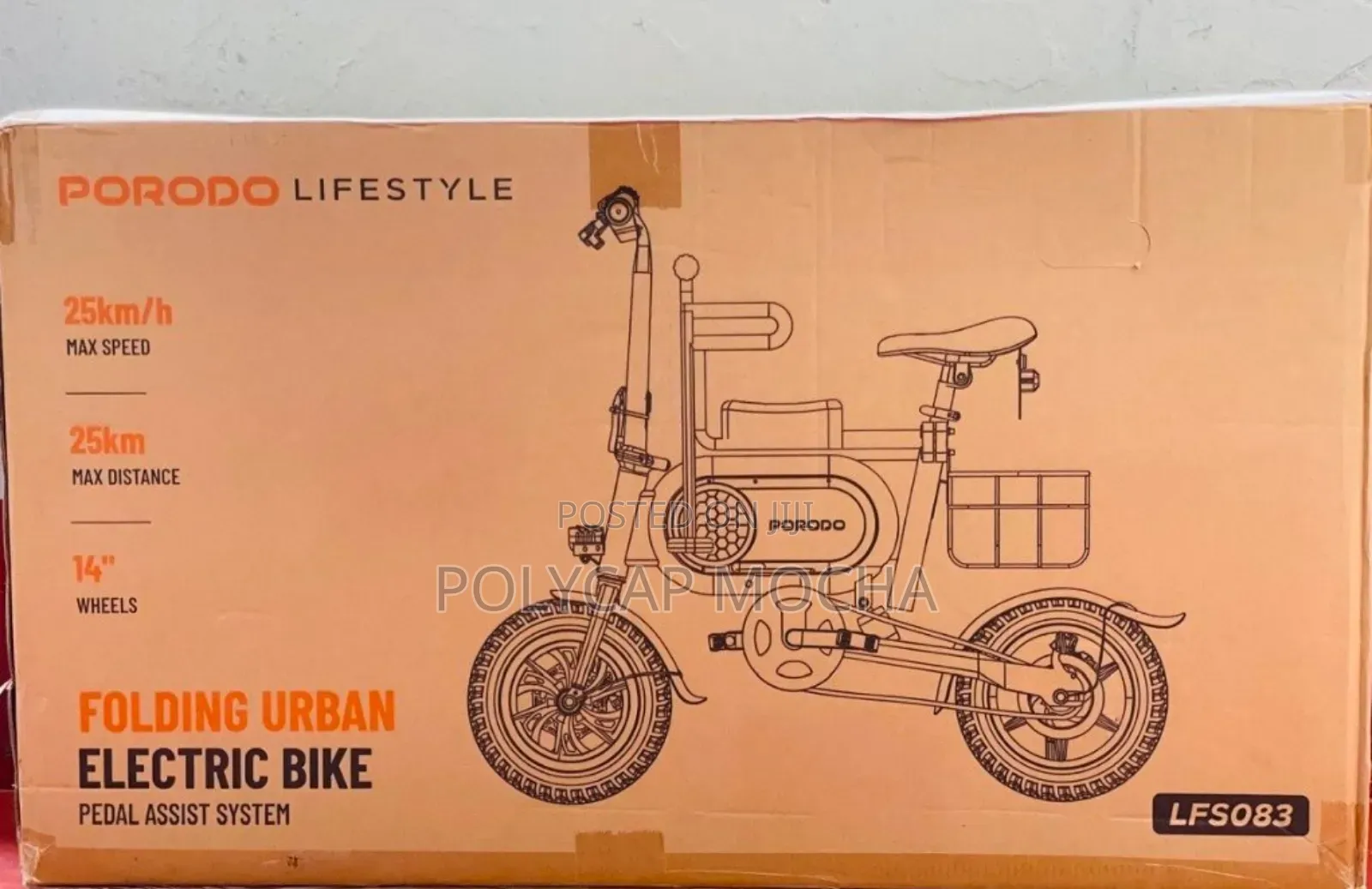 Porodo Lifestyle Folding Urban Electric Bike – Black