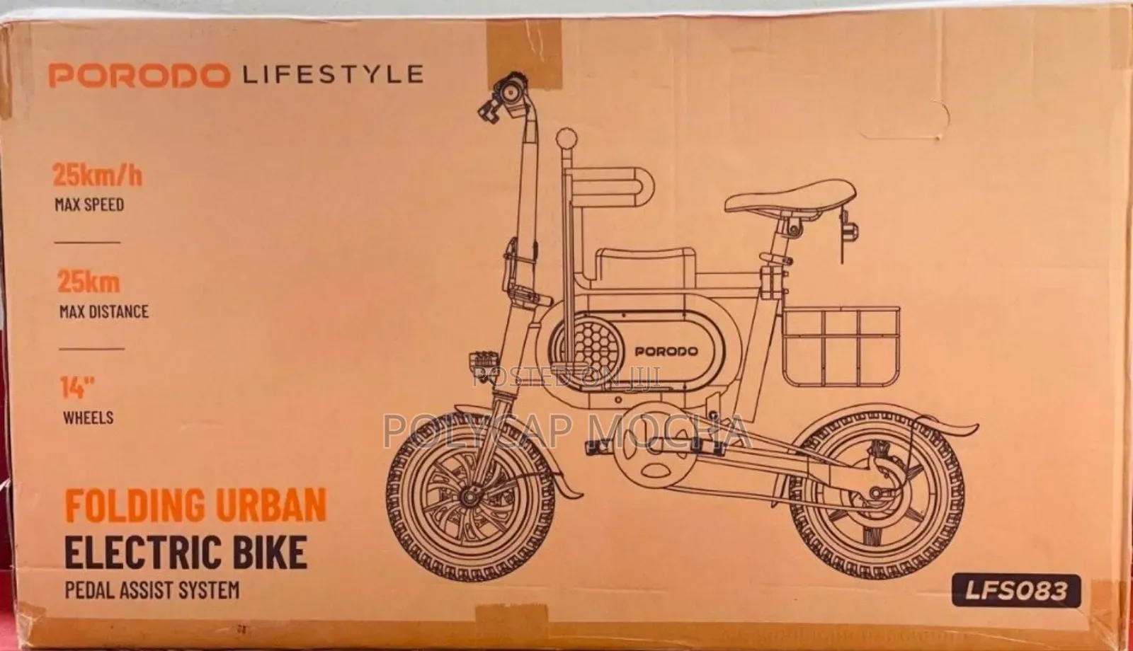 Porodo Lifestyle Folding Urban Electric Bike – Black