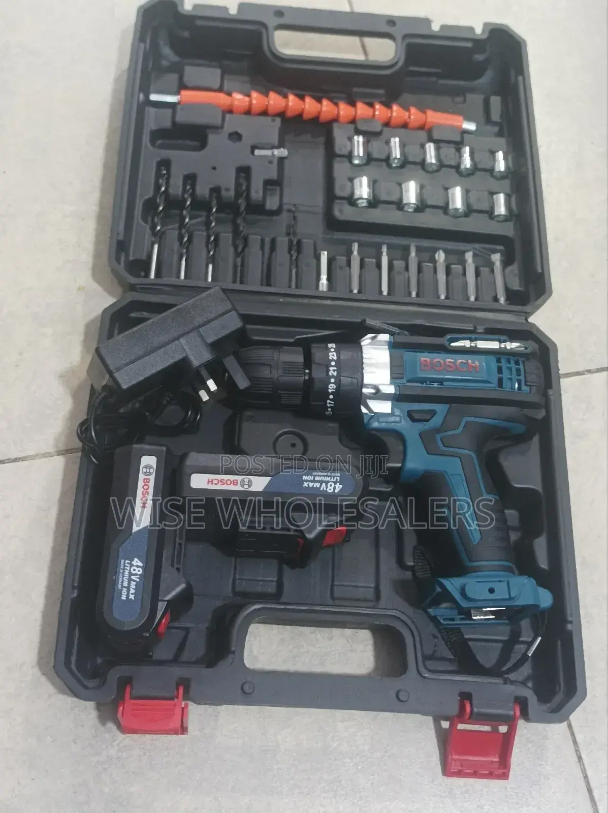 Bosch Cordless 48v Drill With 2 Battery Accessories.Professional Drill