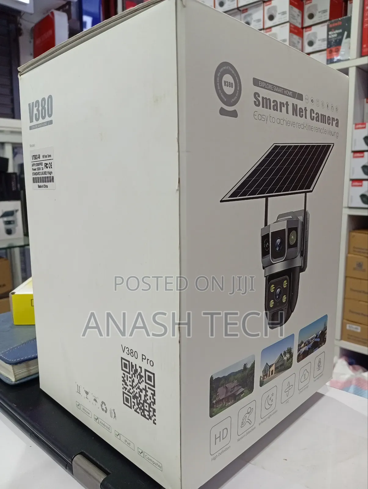 V380pro Wifi Solar CCTV Camera 2mp Hd Video Smart Camera