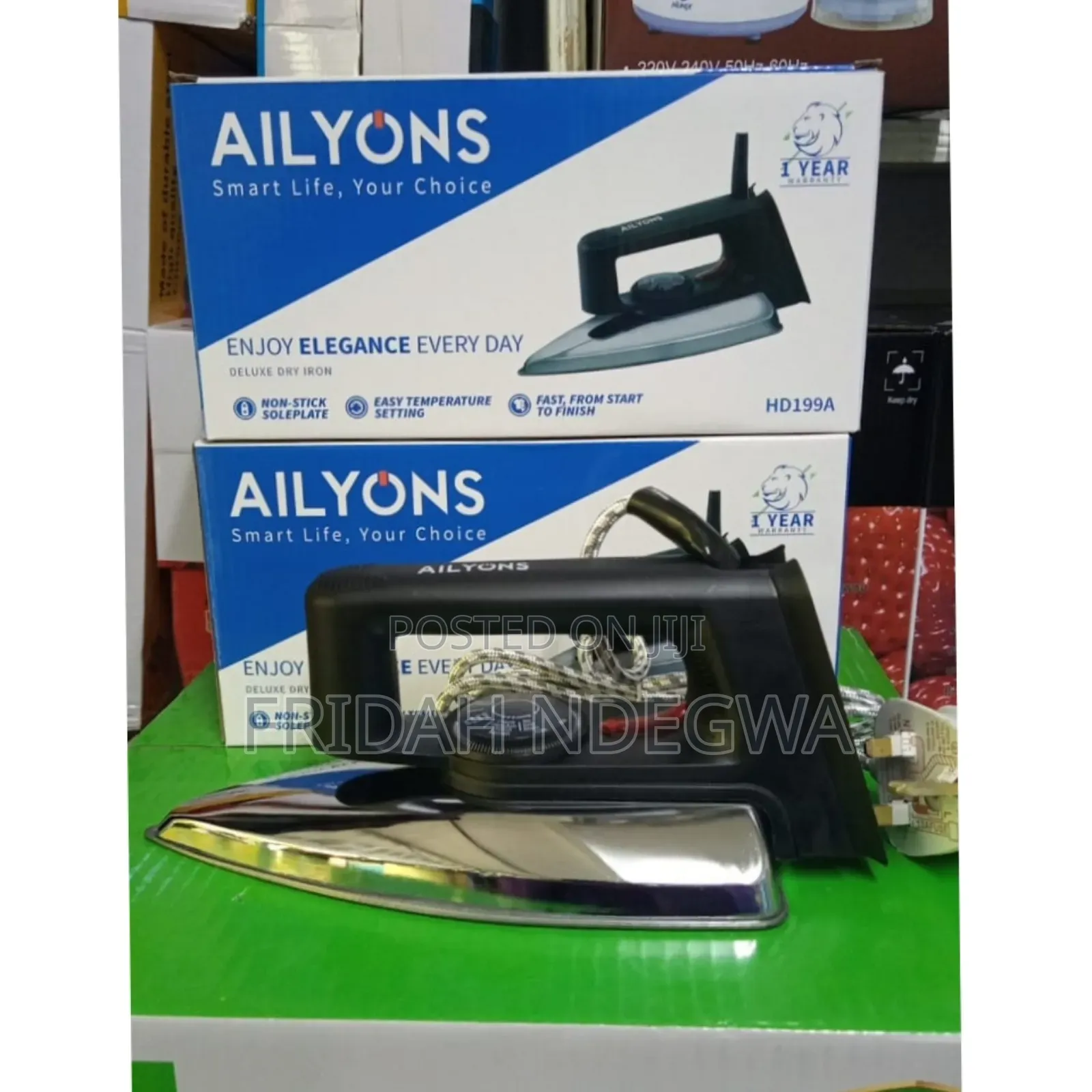 Ailyons Hd-199a Electric Dry Iron Box Silver Black