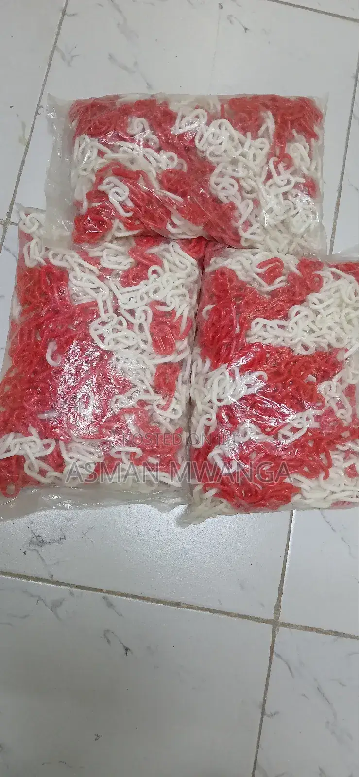 White Red Pvc Caution Chain 25mtrs
