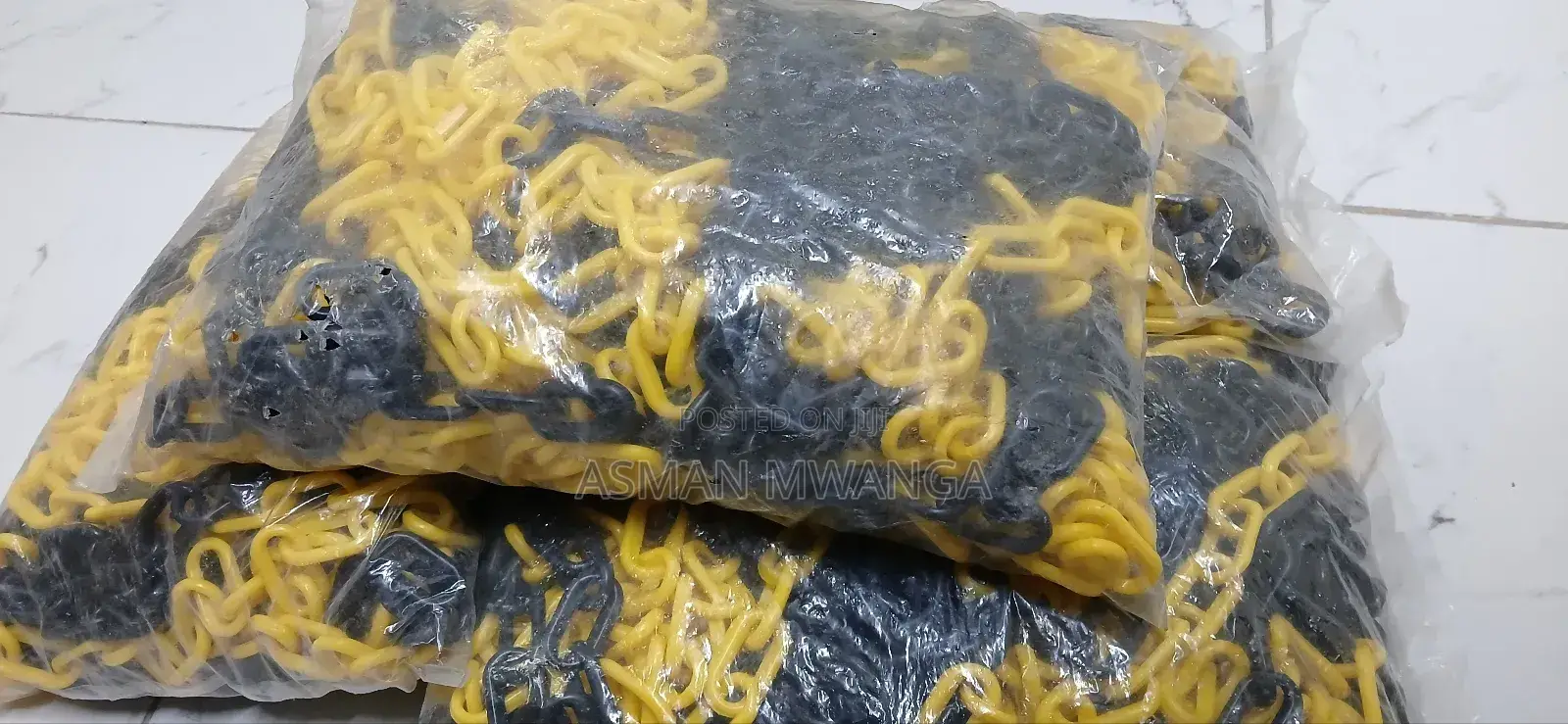 Safety Barrier Chain Yellow Black 25mtrs