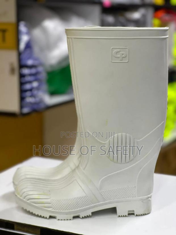 Black And White Workmaster Gumboots. - main view