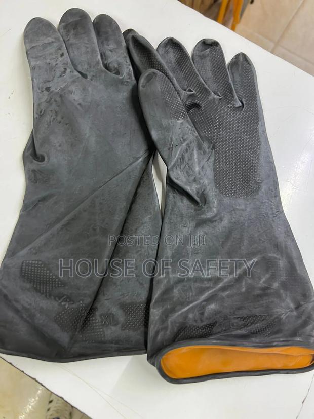 Black Chemical Resistant Gloves - main view