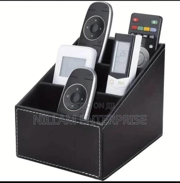 Multi-Compartment Leather Desk Organizer /Remote Organizer - thumbnail 3