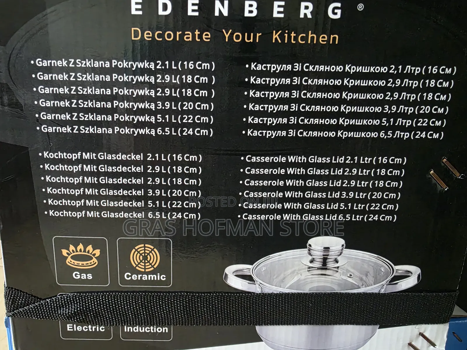 Edenburg Stainless Steel Sufuria/Pot Eb 40111