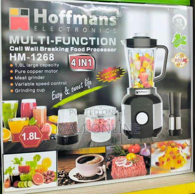 Hoffman 1268 4-in-1 Multifunction Food Processor 800w Electric Blender