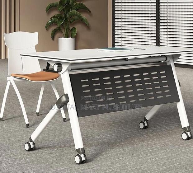 Office Table : White Medium Foldable Office Table