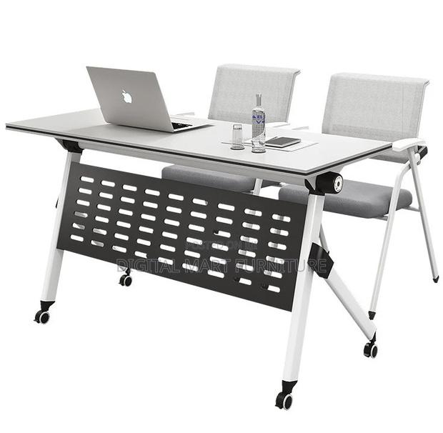 Office Table : White Medium Foldable Office Table - thumbnail 2