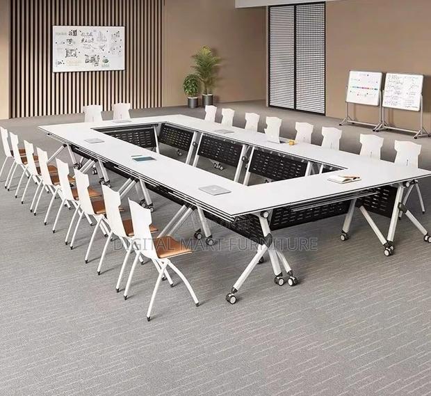 Office Table : White Medium Foldable Office Table - thumbnail 4