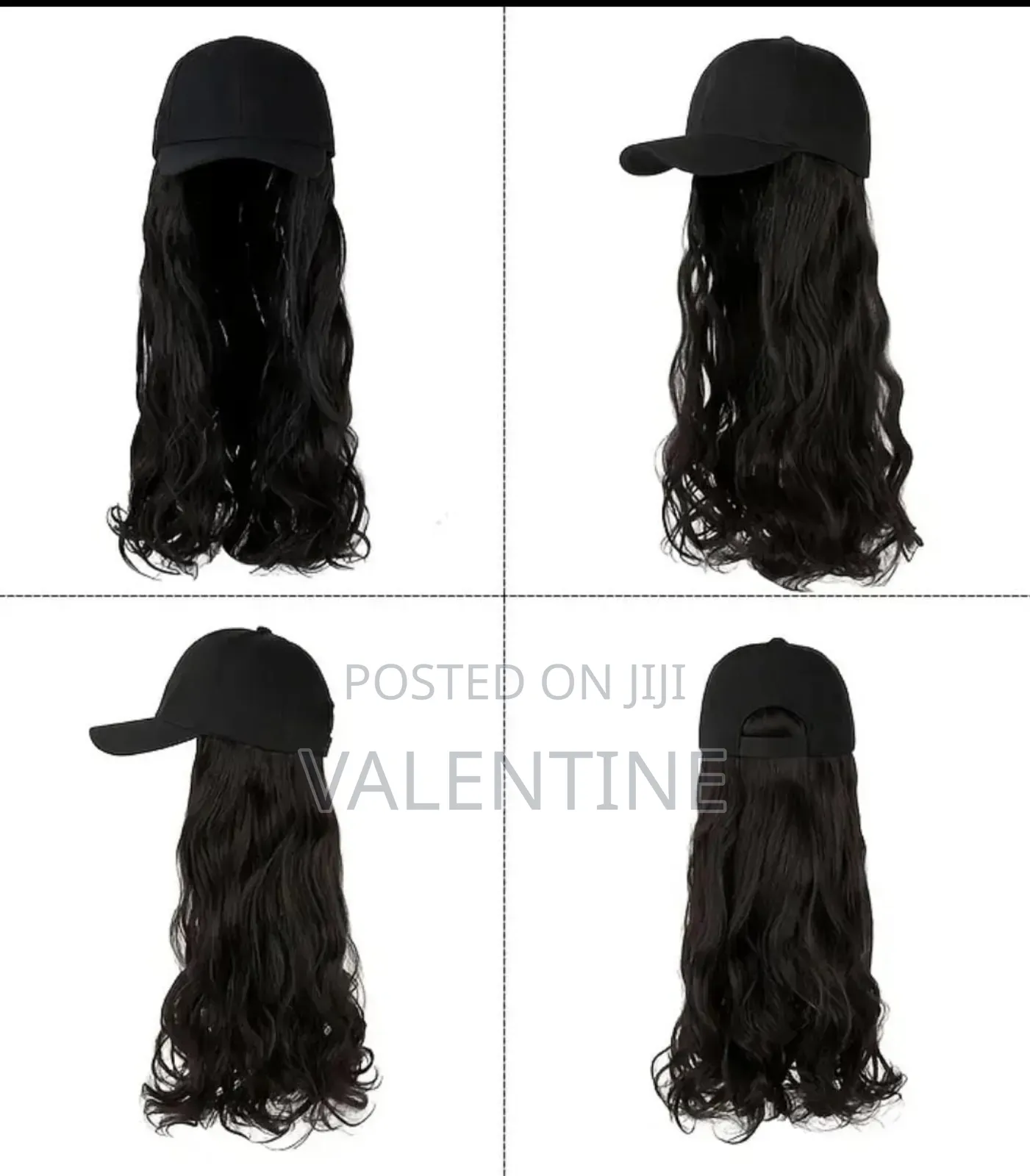 Long Curly Women's Baseball Cap Wig