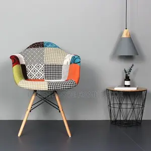 Patchwork Bucket Eames Accent Chair Multicolored