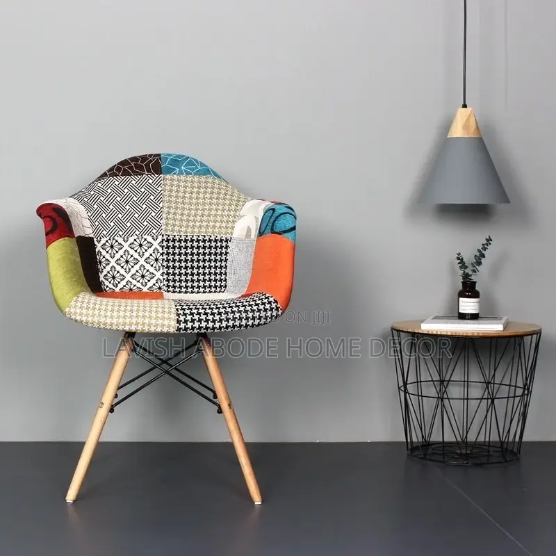 Patchwork Bucket Eames Accent Chair Multicolored