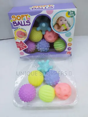 6 Pieces Colorful Soft Balls 
Make Sound When You Press