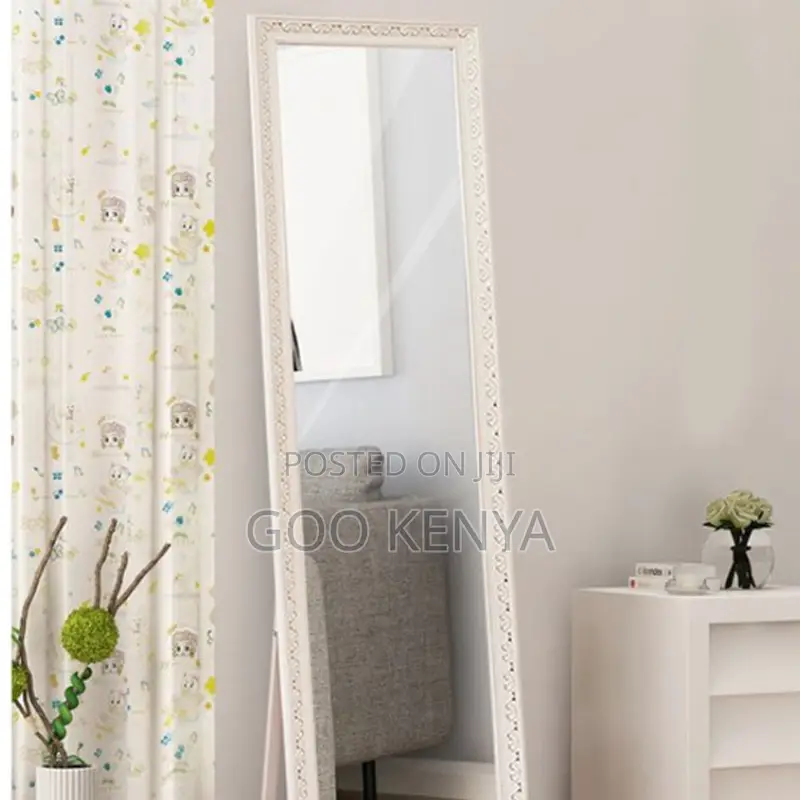 Standing Mirror; European Style Solid Wood Full-Length Mirror