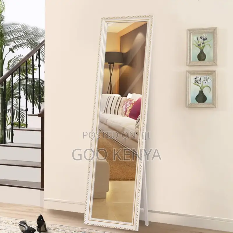 Standing Mirror; European Style Solid Wood Full-Length Mirror