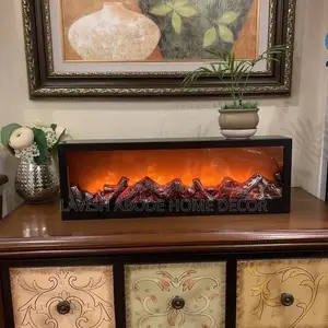 Led Fireplace Decor Red 100cm