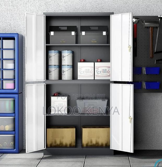 Office Cabinet : 4 - Door Grayish Office Cabinet - thumbnail 4