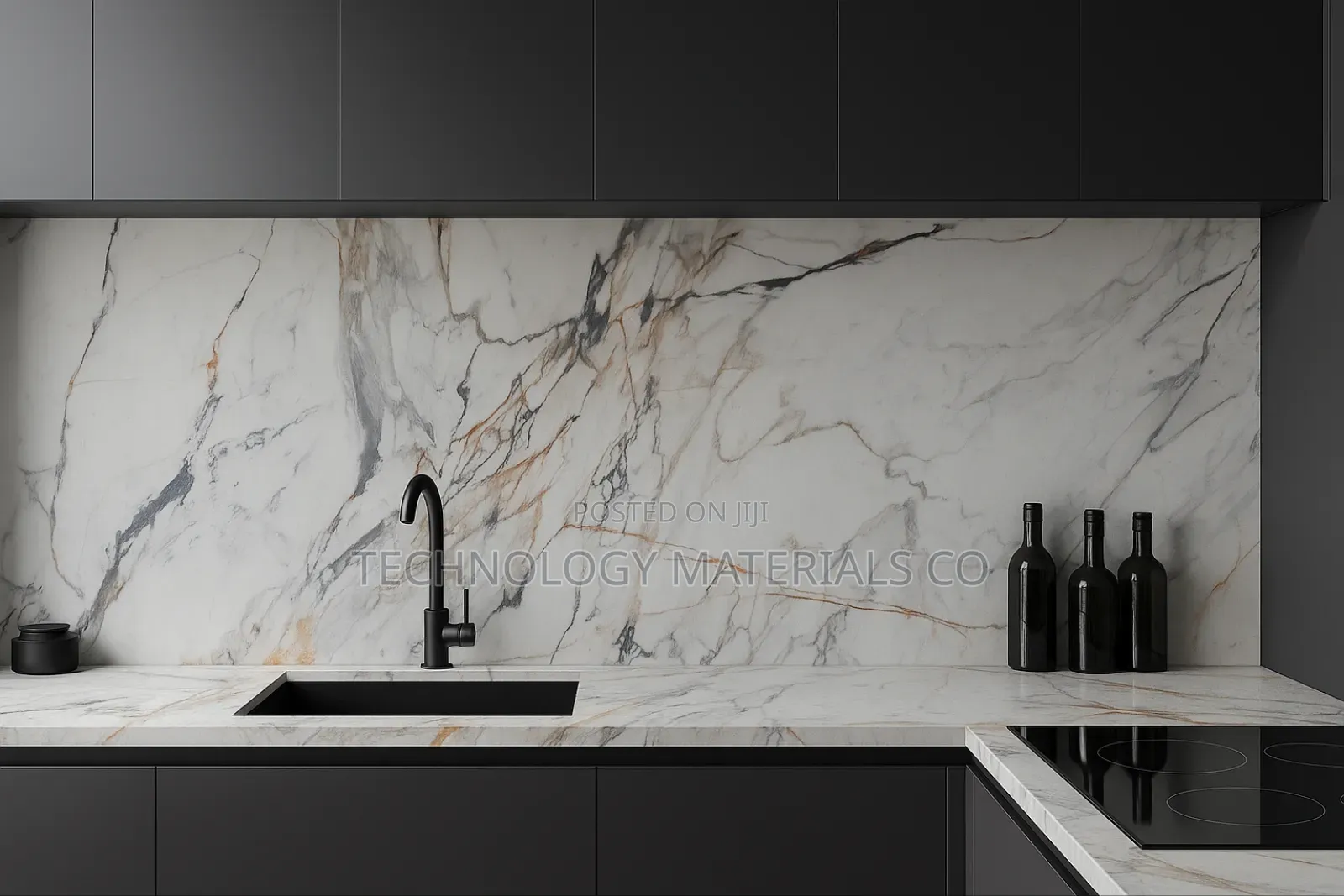 Calacatta Luxe Gold Island Sintered Stone 3.2m By 1.6m