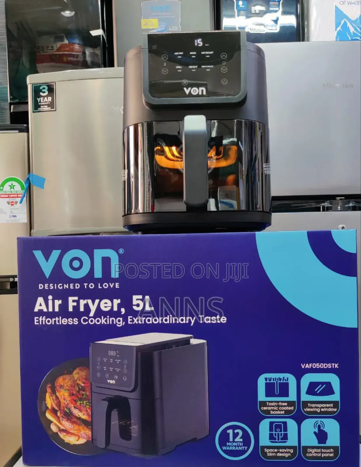 Von Air Fryer 5 Litres Digital Slim Design