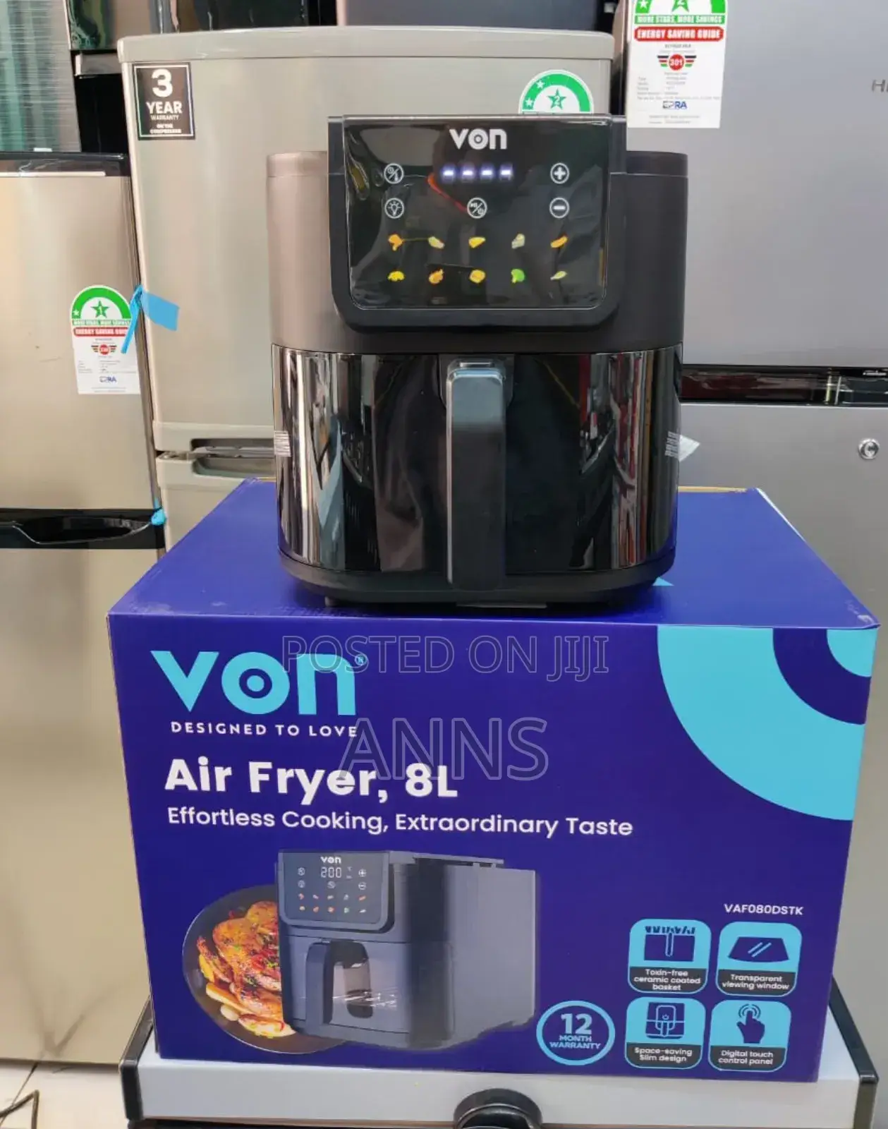 Von Air Fryer 8 Litres Digital Slim Design Available