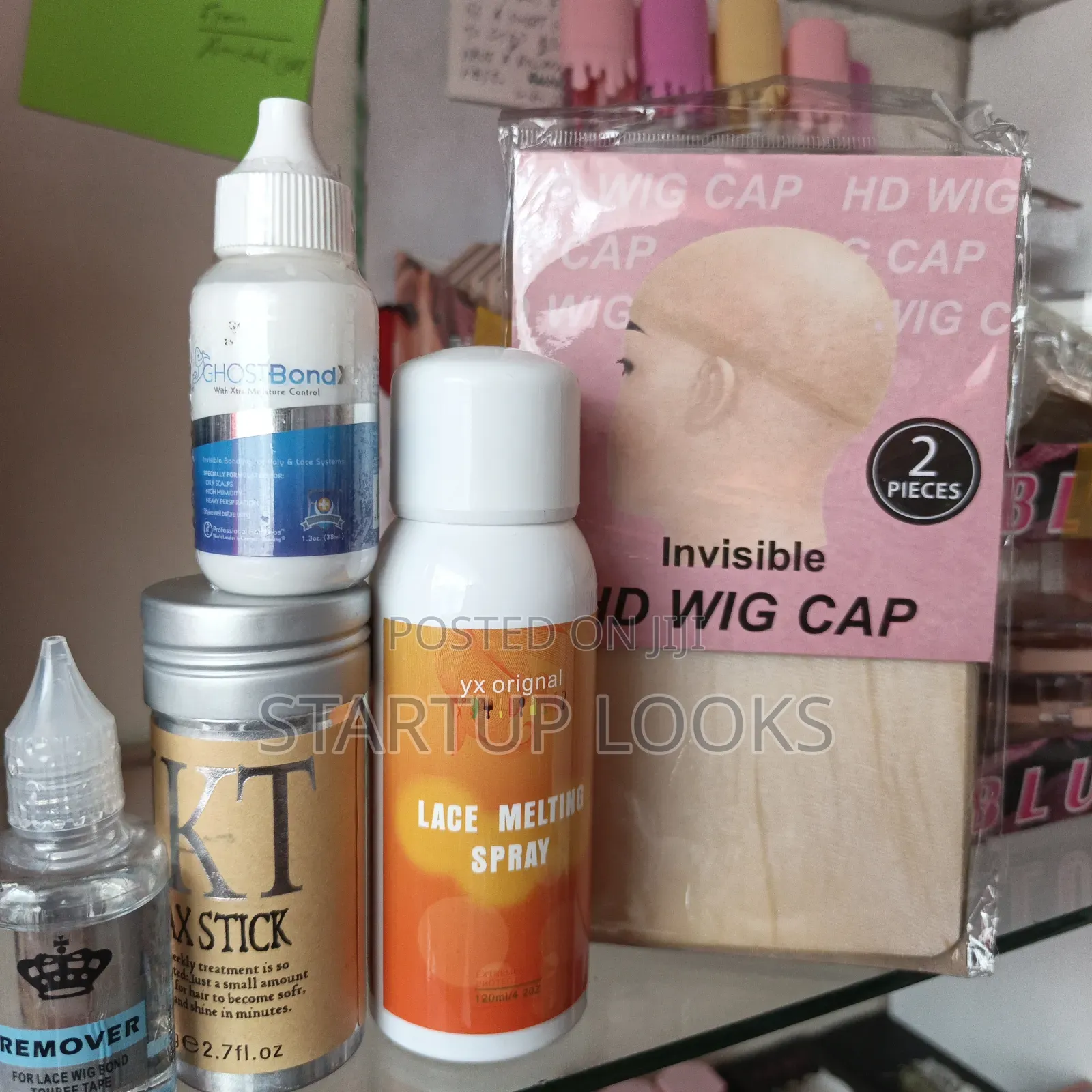 5 in 1hd Wig Cap,Lace Melting Spray, Wax Stick, Remover,Ghost Bond