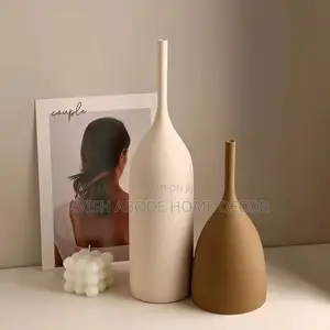 Luxury 2pc Vintage Brushed Decor Vases Colored