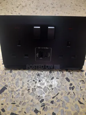 Black Twin Socket With Usb