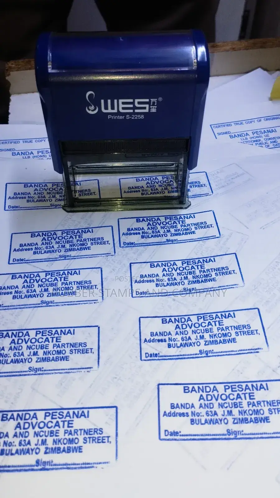 Tech /Amor Self Inking Rubber Stamp