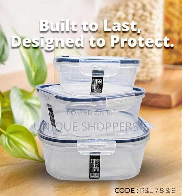Rok Clip Lock Square Container. Available in Following Size
Rl 6
