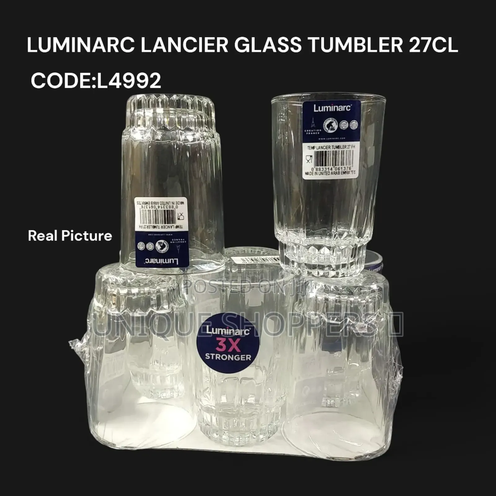 Luminarc Lancier Glass Tumbler 27cl Now Available 6pc Set