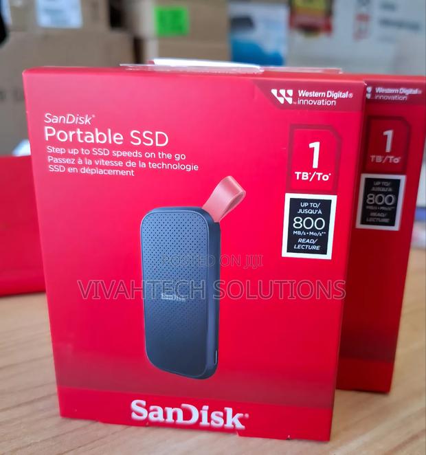 Sandisk 1tb E30 Portable External SSD 1tb ~ Black E30 Sandisk - main view