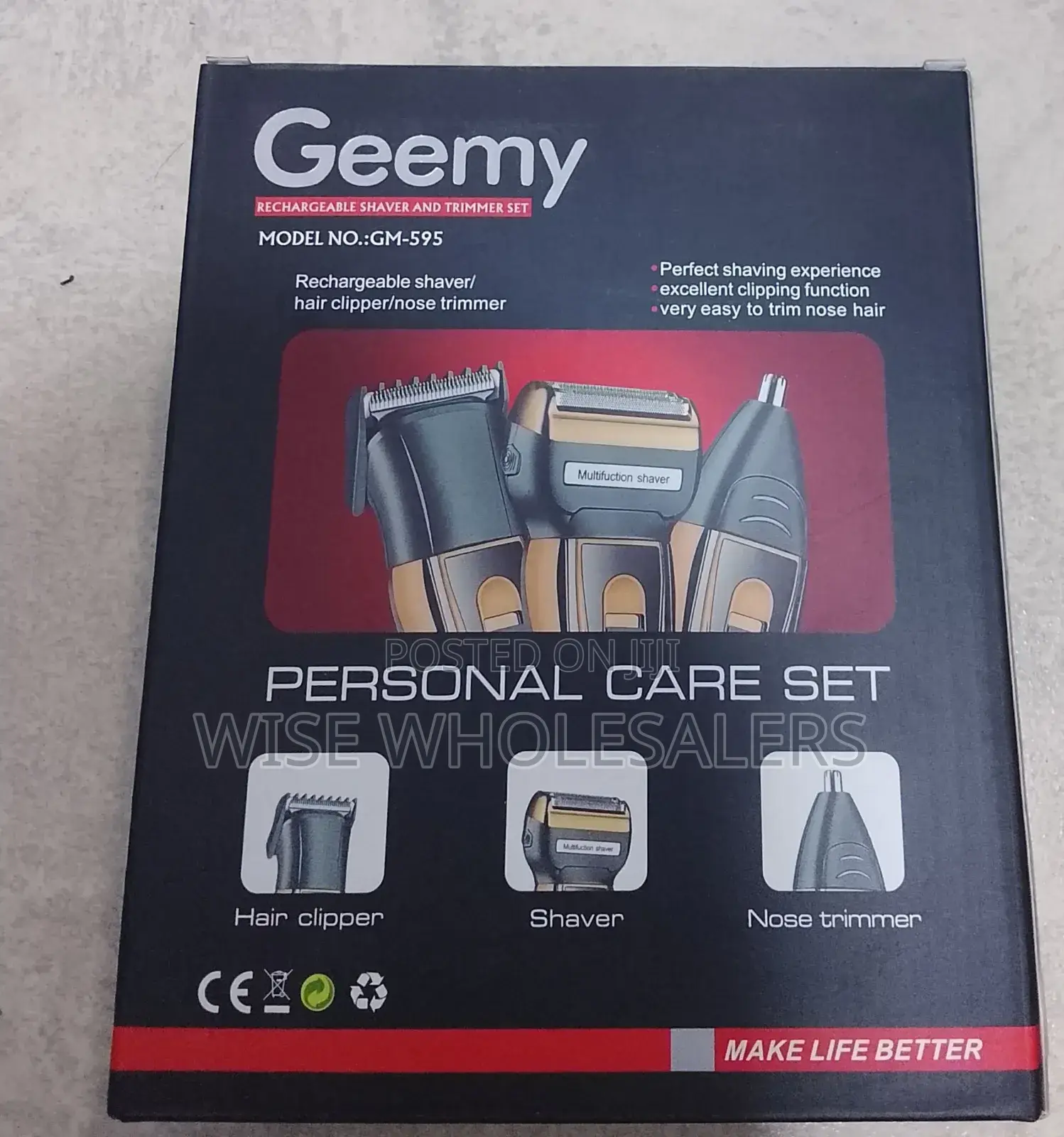 Geemy Gm-595 3 In 1 Rechargeable Shaver