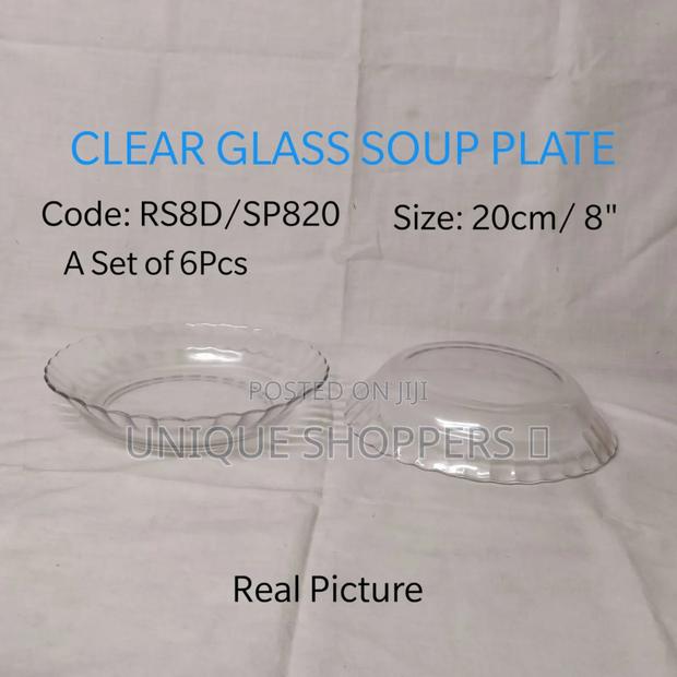 New Arrival 
Code: Sp820/Rs8d 
Clear Glass Soup Plate 
Size: 20cm/8"