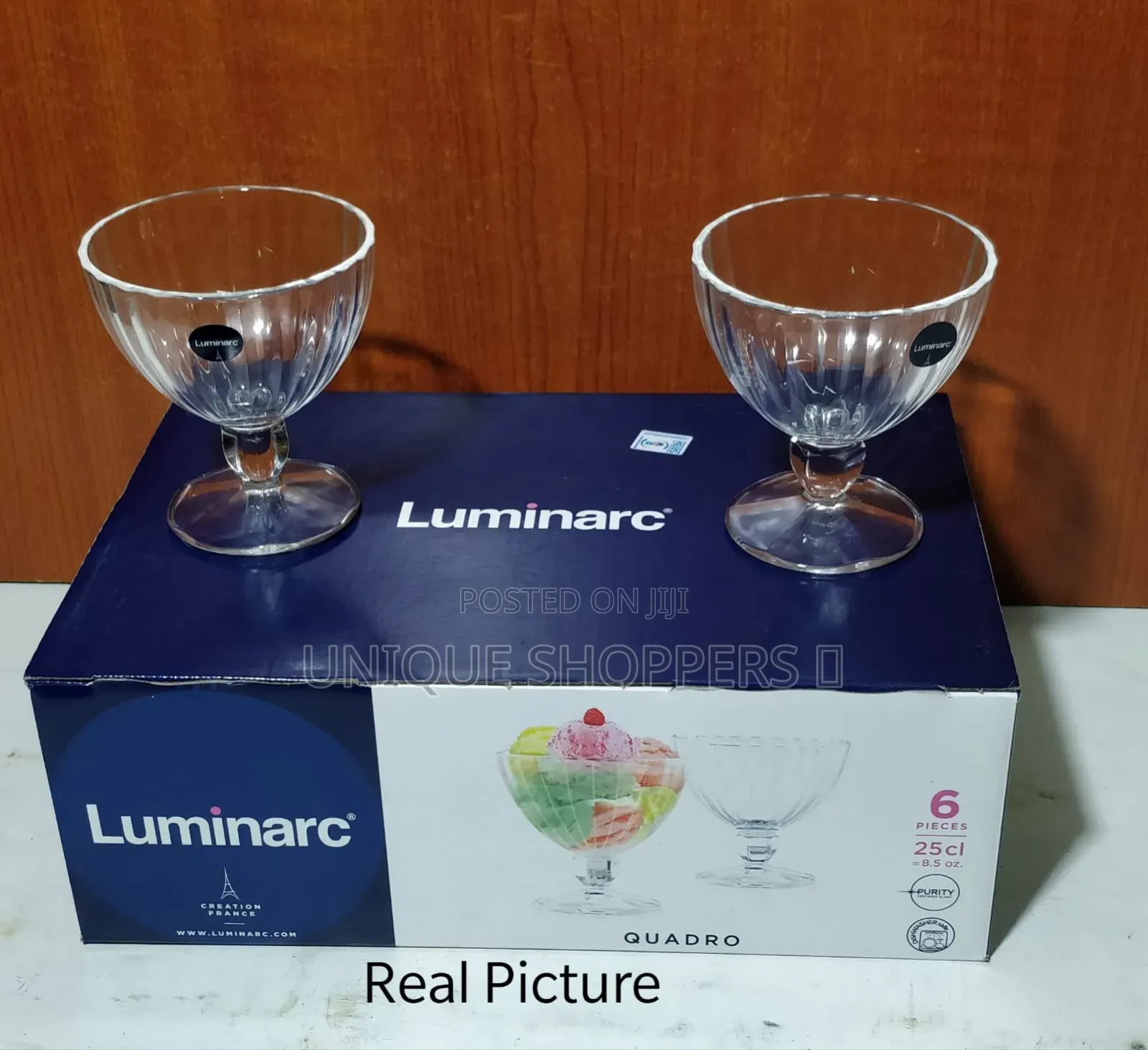 N2322 Luminarc Quadro Ice Cream Cup 25cl at *Ksh 2500=* a Set of 6pcs