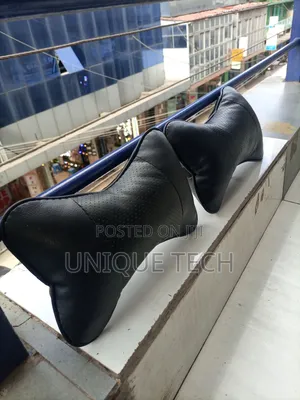 Car Neck Rest Pillow Set/ 2pcs Plain Black Universal Fit