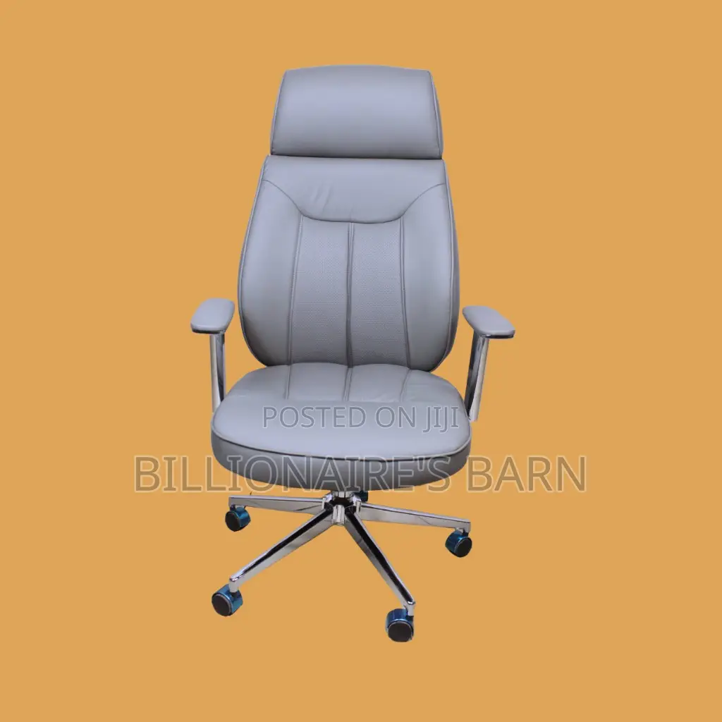 Grey Executive Leather Office Chair (Pro-Grade) — Only a Few Left!