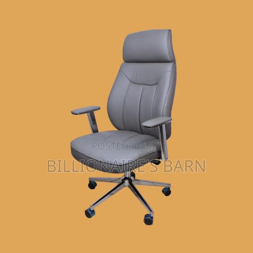 Grey Executive Leather Office Chair (Pro-Grade) — Only a Few Left!