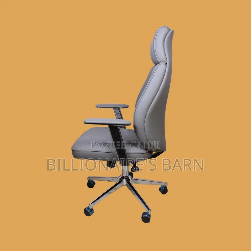 Grey Executive Leather Office Chair (Pro-Grade) — Only a Few Left!
