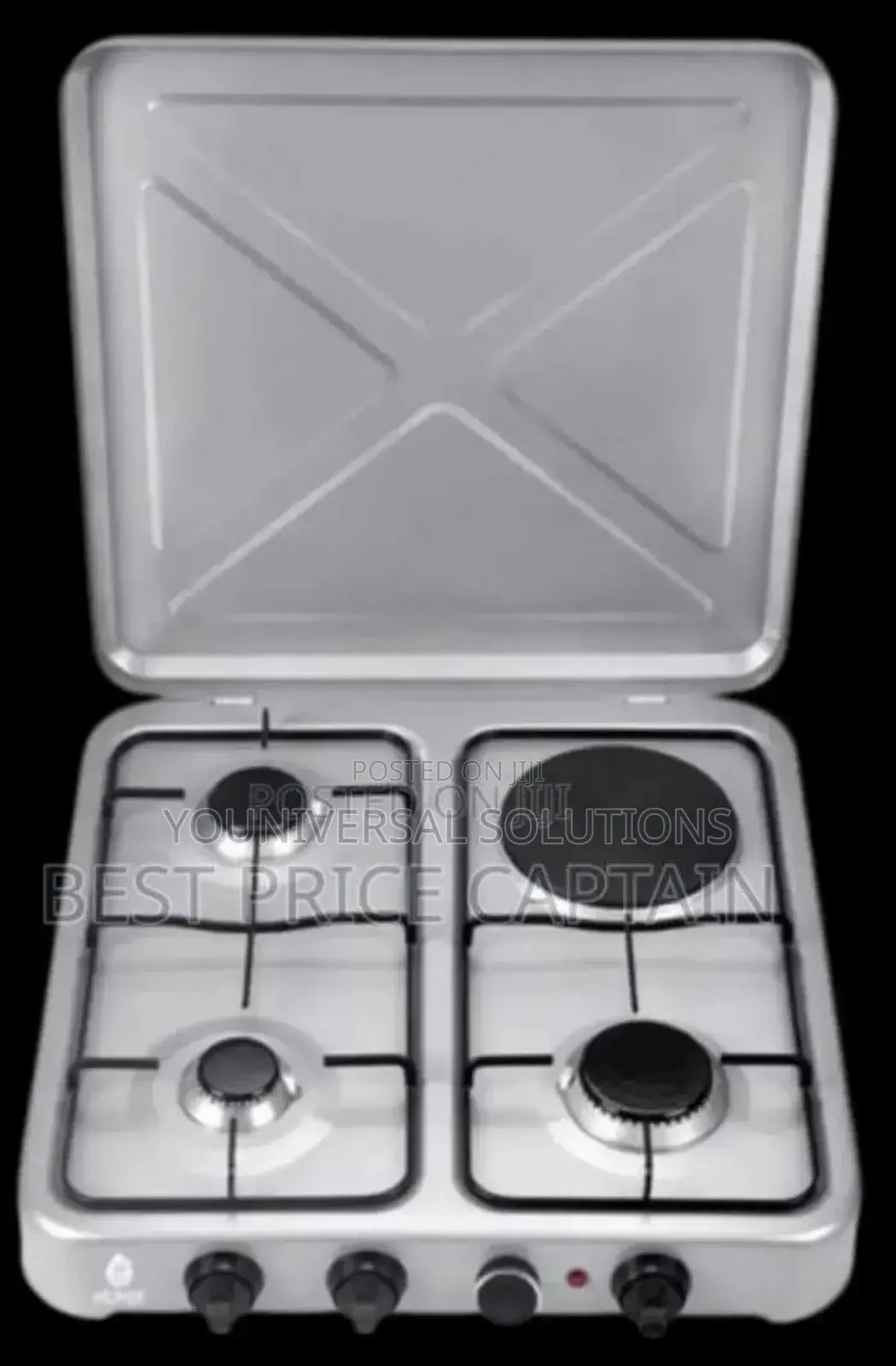 Nunix Table Top Cooker 3 Gas + 1 Electric Burner Stove