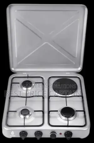 Nunix Table Top Cooker 3 Gas + 1 Electric Burner Stove
