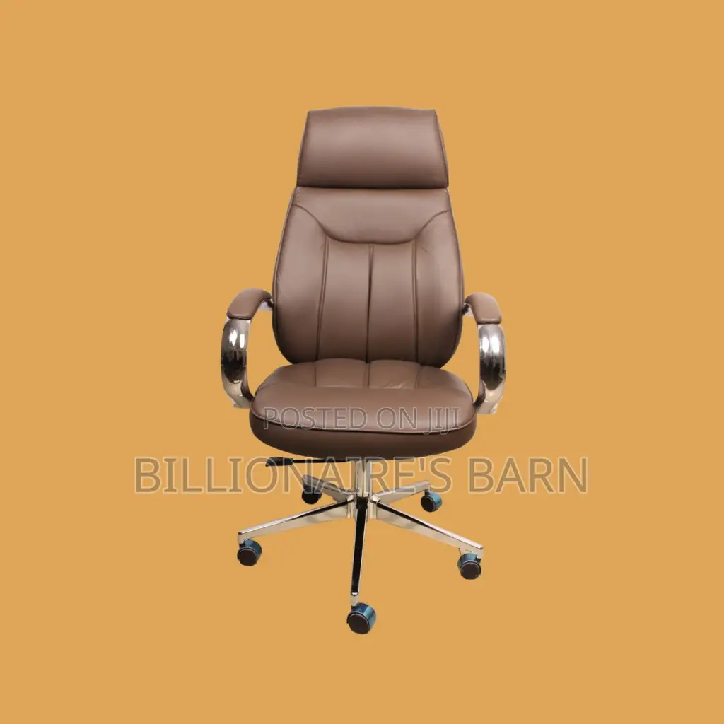 Brown Executive Leather Office Chair, — Scratch-Resistant Finish #308.