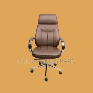 Brown Executive Leather Office Chair, — Scratch-Resistant Finish #308.